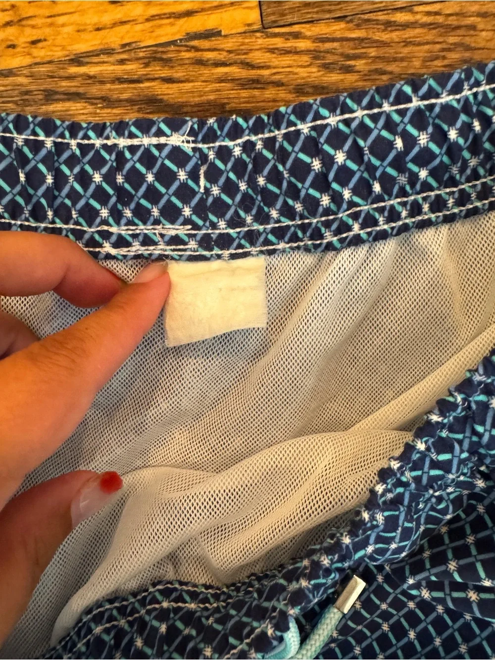 Peter Millar Blue Printed Swim Trunks